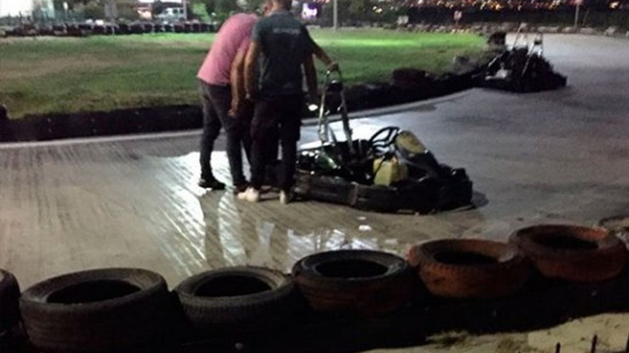 Go-kart pistinde feci olay: go-kart lastiğine dolanan kadın ağır yaralandı