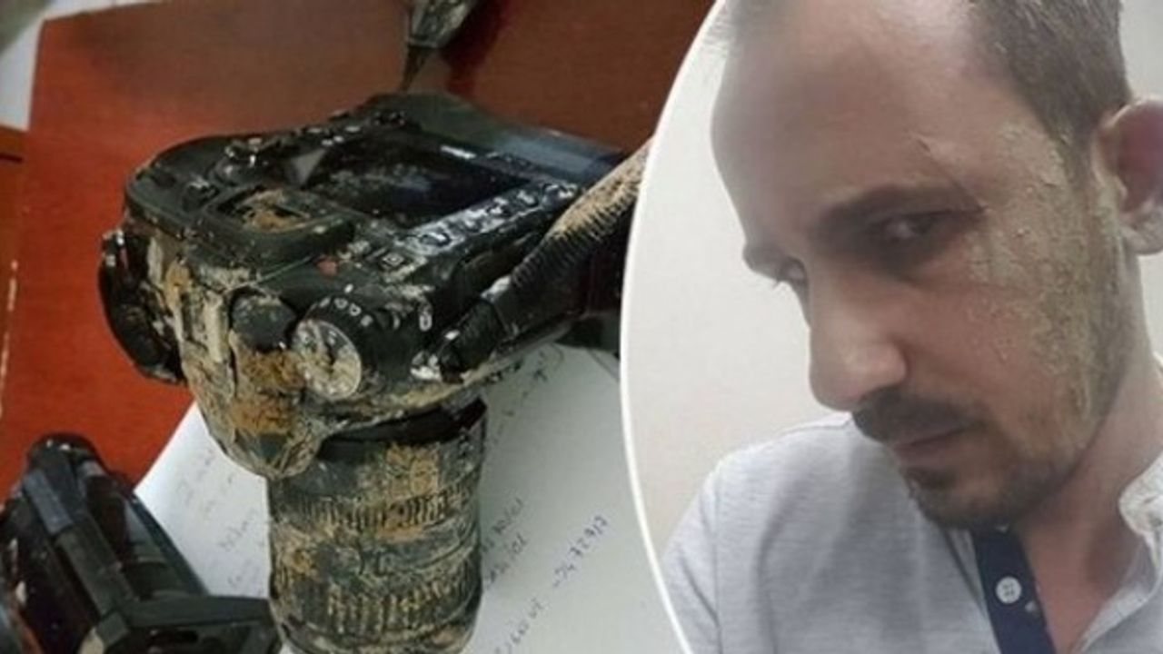 Haber yapmak için olay yerine gelen muhabire saldırdılar