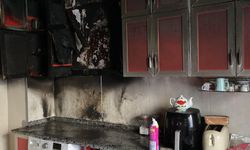 Evinin yandığını gören kadın kurye sinir krizi geçirdi