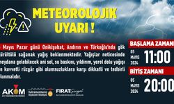 5 Mayıs’ta Kahramanmaraş Dahil 3 İlçede Sağanak Yağış Etkili Olacak