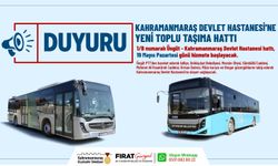 Kahramanmaraş Devlet Hastanesi’ne Yeni Toplu Taşıma Hattı Hizmete Başlıyor!