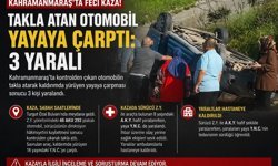 Kahramanmaraş’ta Takla Atan Otomobil Yayaya Çarptı: 3 Yaralı