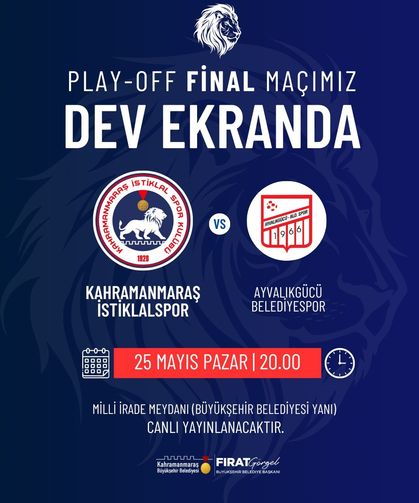 Büyükşehir, İstiklalspor’un Final Müsabakasını Dev Ekranda Sporseverlerle Buluşturacak