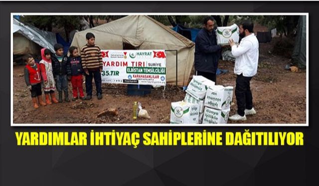 Yardımlar ihtiyaç sahiplerine dağıtılıyor