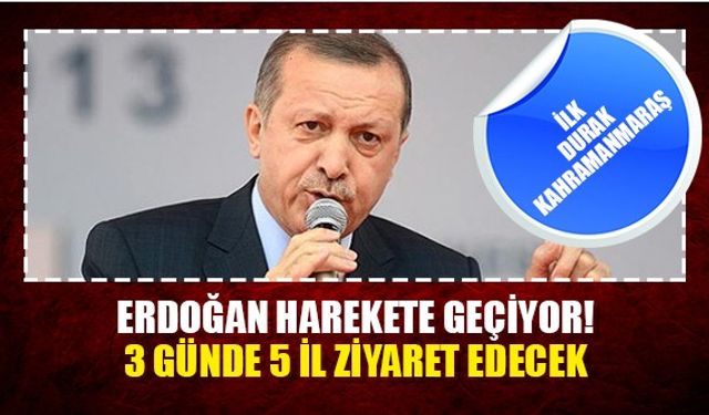 Erdoğan harekete geçiyor! 3 günde 5 il ziyaret edecek