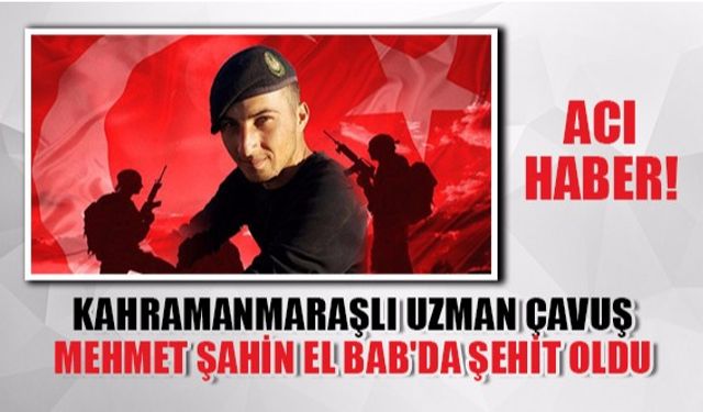 Kahramanmaraşlı Uzman Çavuş Mehmet Şahin El Bab'da şehit oldu