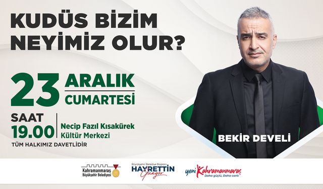 Yazar Bekir Develi, Kudüs’ü Anlatacak!