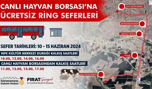 Canlı Hayvan Borsası’na Ücretsiz Ring Seferleri Başladı!