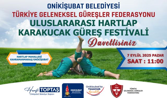 Onikişubat Belediyesi’nden Uluslararası Hartlap Karakucak Güreş Festivali