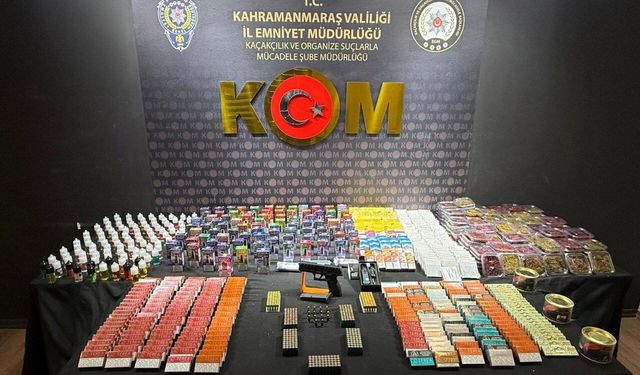 Kahramanmaraş’ta Kaçak Tütün ve Silah Ele Geçirildi