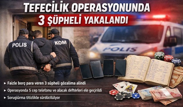 Kahramanmaraş’ta Tefecilik Operasyonunda 3 Şüpheli Yakalandı
