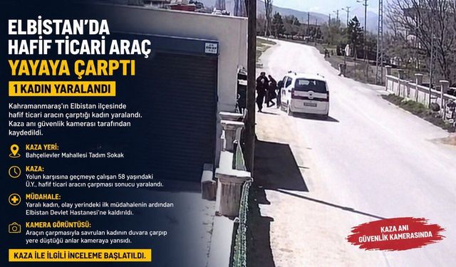Kahramanmaraş’ta Hafif Ticari Araç Yayaya Çarptı: 1 Yaralı