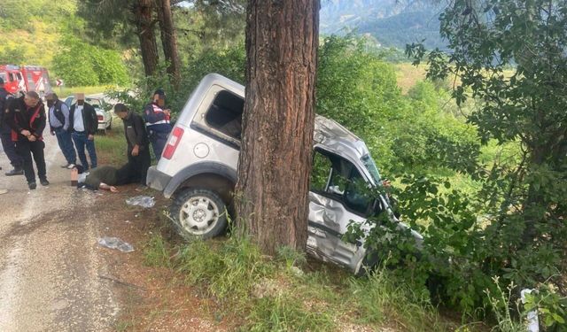 Kahramanmaraş’ta hafif ticari araç ağaca çarptı: 1 Ağır, 3 Hafif Yaralı