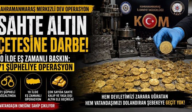 Kahramanmaraş Merkezli Sahte Altın Operasyonu