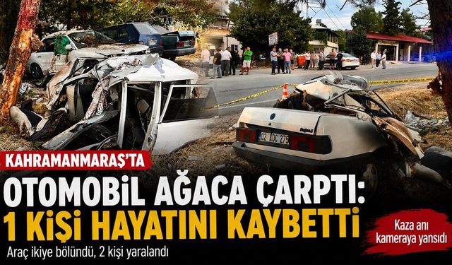 Kahramanmaraş’ta Otomobil Ağaca Çarptı: 1 Kişi Hayatını Kaybetti, 2 Kişi Yaralandı