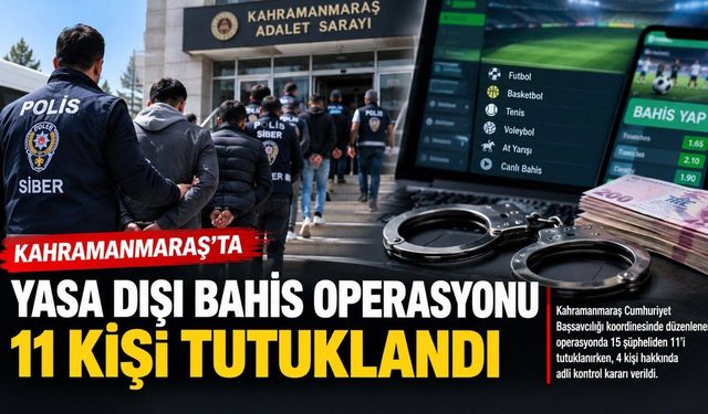 Kahramanmaraş’ta Yasa Dışı Bahis Operasyonu: 11 Kişi Tutuklandı