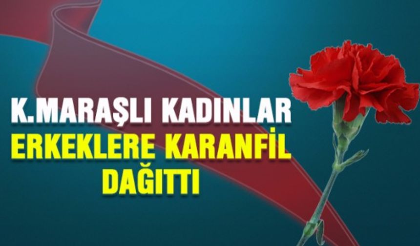 Kahramanmaraş'ta Kadına Yönelik Şiddete karşı karanfil dağıttılar