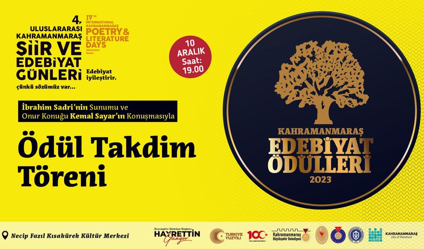 4. Uluslararası Kahramanmaraş Edebiyat Ödülleri Sahiplerini Bulacak