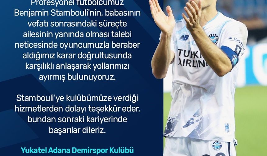 Adana Demirspor’da Benjamin Stambouli ile yollar ayrıldı!