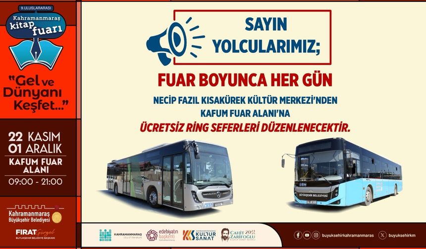 Büyükşehir’den Kitap Fuarı’na Ücretsiz Ring Seferi