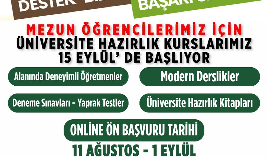 Onikişubat Belediyesi’nin ücretsiz Üniversite Hazırlık Kursu’nda yeni dönem başlıyor