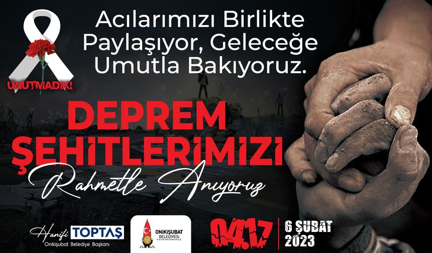 Hanifi Toptaş, 6 Şubat’ın 3’üncü yıldönümünde deprem şehitlerini andı