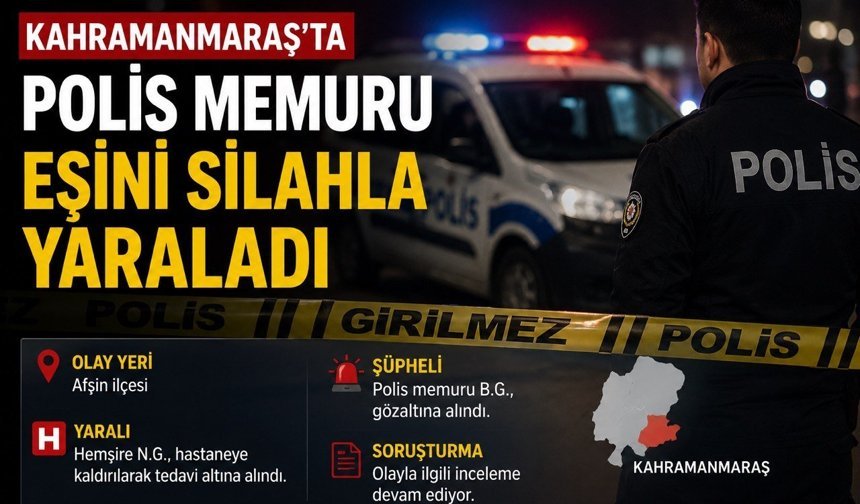 Kahramanmaraş’ta Polis Memuru Eşini Silahla Yaraladı