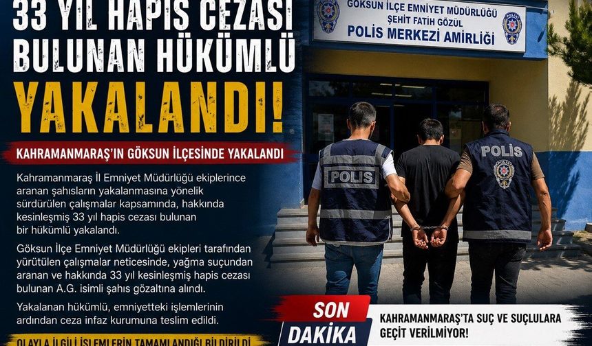 33 Yıldır Aranıyordu Göksun’da Yakalandı