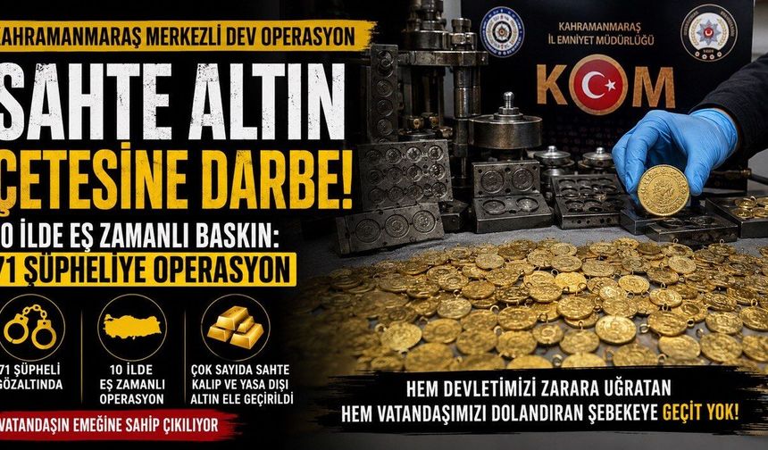 Kahramanmaraş Merkezli Sahte Altın Operasyonu