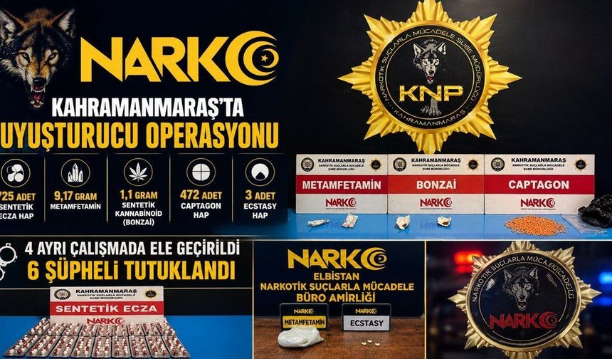 Kahramanmaraş’ta Uyuşturucu Operasyonları: 6 Şüpheli Tutuklandı