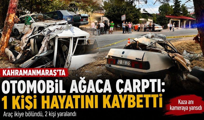 Kahramanmaraş’ta Otomobil Ağaca Çarptı: 1 Kişi Hayatını Kaybetti, 2 Kişi Yaralandı
