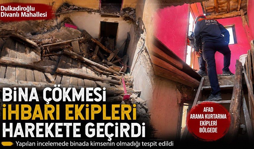 Kahramanmaraş’ta Bina Çöktü