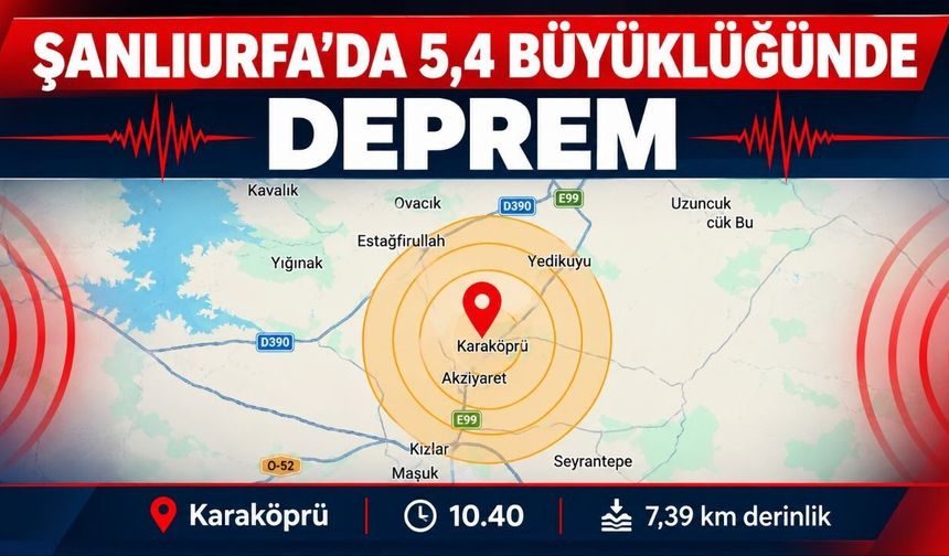 Şanlıurfa'da 5,4 Büyüklüğünde Deprem