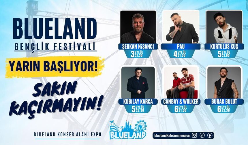 BLUELAND GENÇLİK FESTİVALİ YARIN BAŞLIYOR: 500 TL’YE SINIRSIZ LUNAPARK, KONSERLER ÜCRETSİZ