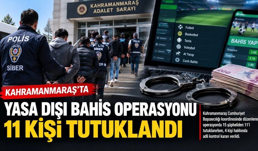 Kahramanmaraş’ta Yasa Dışı Bahis Operasyonu: 11 Kişi Tutuklandı