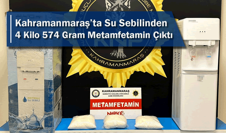 Kahramanmaraş'ta Su Sebilinden 4 Kilo 574 Gram Metamfetamin Çıktı