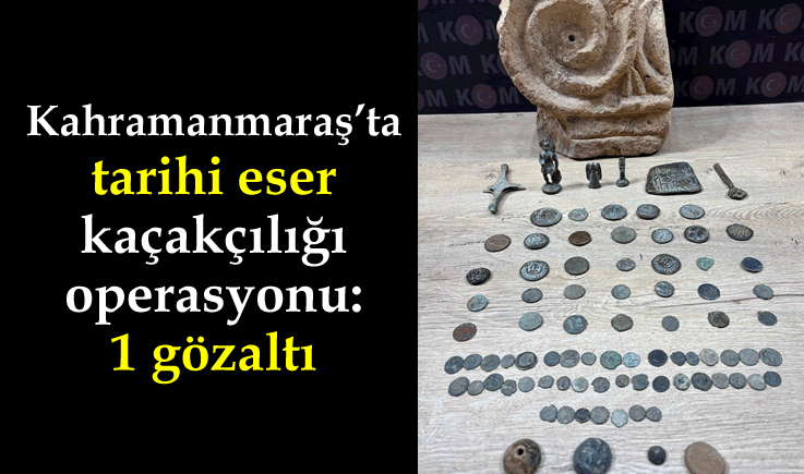 Kahramanmaraş'ta tarihi eser kaçakçılığı operasyonu: 1 gözaltı