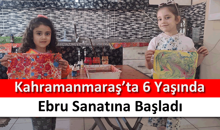 Kahramanmaraş'ta 6 yaşında Ebru sanatına başladı