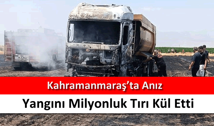 Kahramanmaraş'ta anız yangını milyonluk tırı kül etti