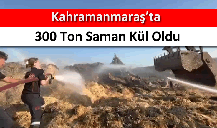 Kahramanmaraş'ta 300 ton saman kül oldu