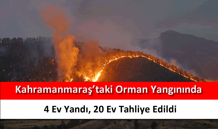 Kahramanmaraş'taki orman yangınında 4 ev yandı, 20 ev tahliye edildi