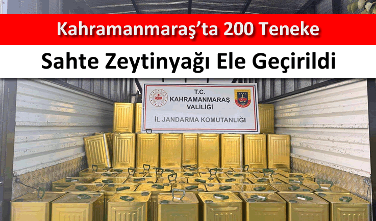 Kahramanmaraş'ta 200 teneke sahte zeytinyağı ele geçirildi