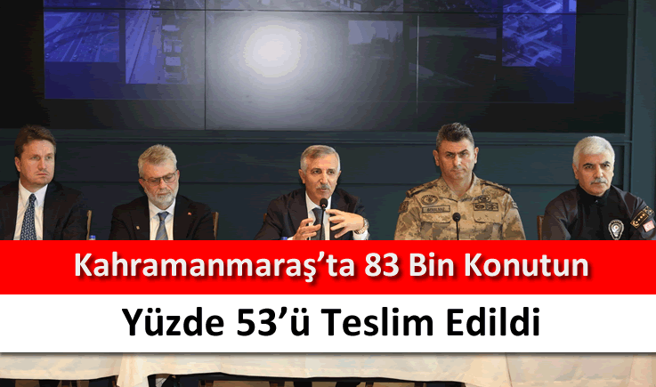 Kahramanmaraş'ta 83 bin konutun yüzde 53'ü teslim edildi