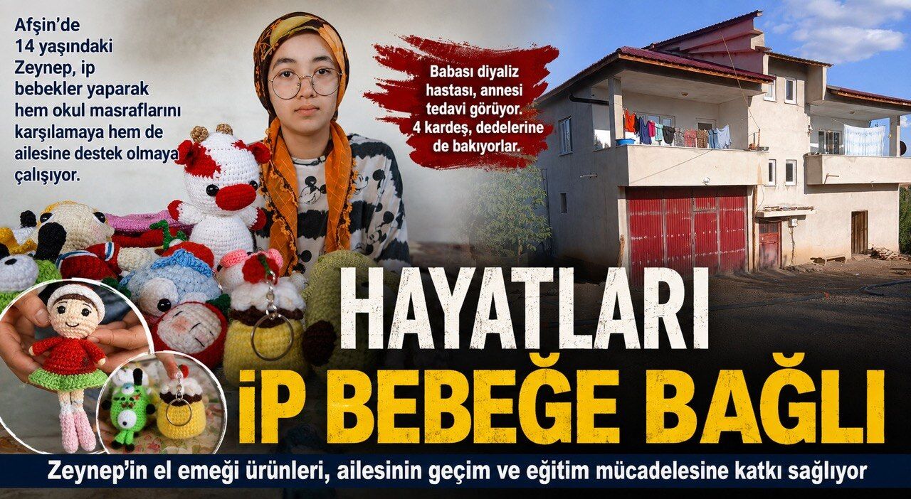 Afşin’de Lise Öğrencisi Zeynep, Okul Masrafları İçin El Emeği Ürünler Yapıyor